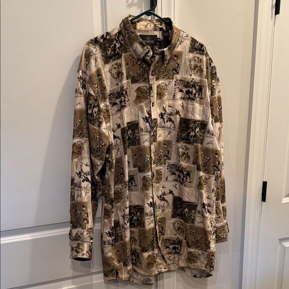 RedHead Other - RedHead Beige and Black sz XLT 100% cotton duck hunting theme long sleeved shirt